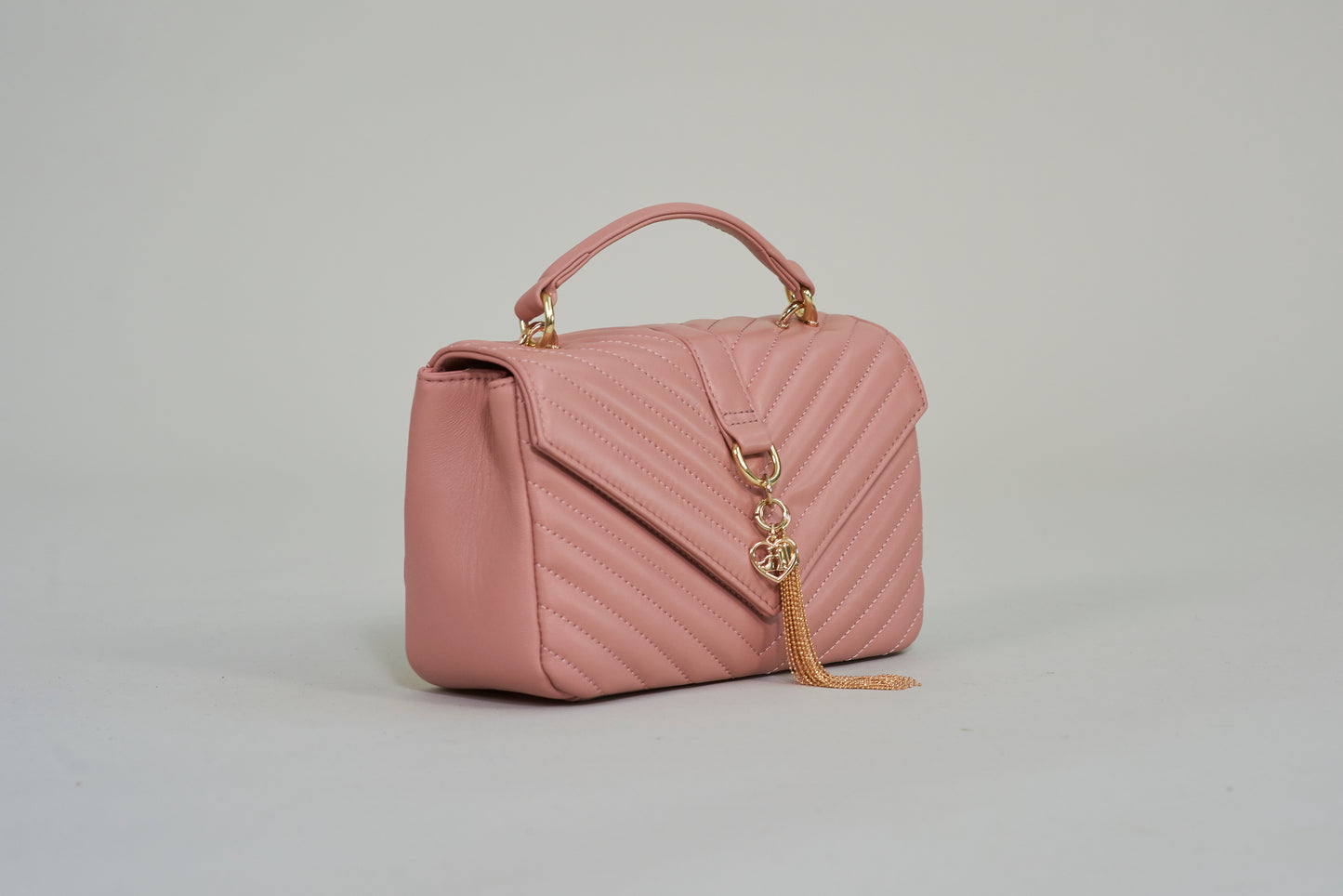 Iris Chevron Purse - Dusty Pink