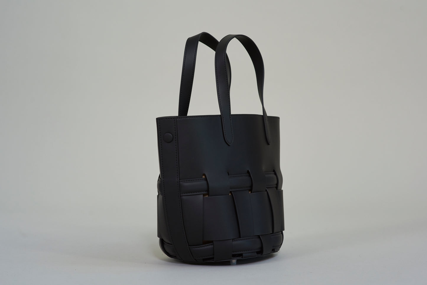 Evie Cross-Stitch Leather Bucket Bag
