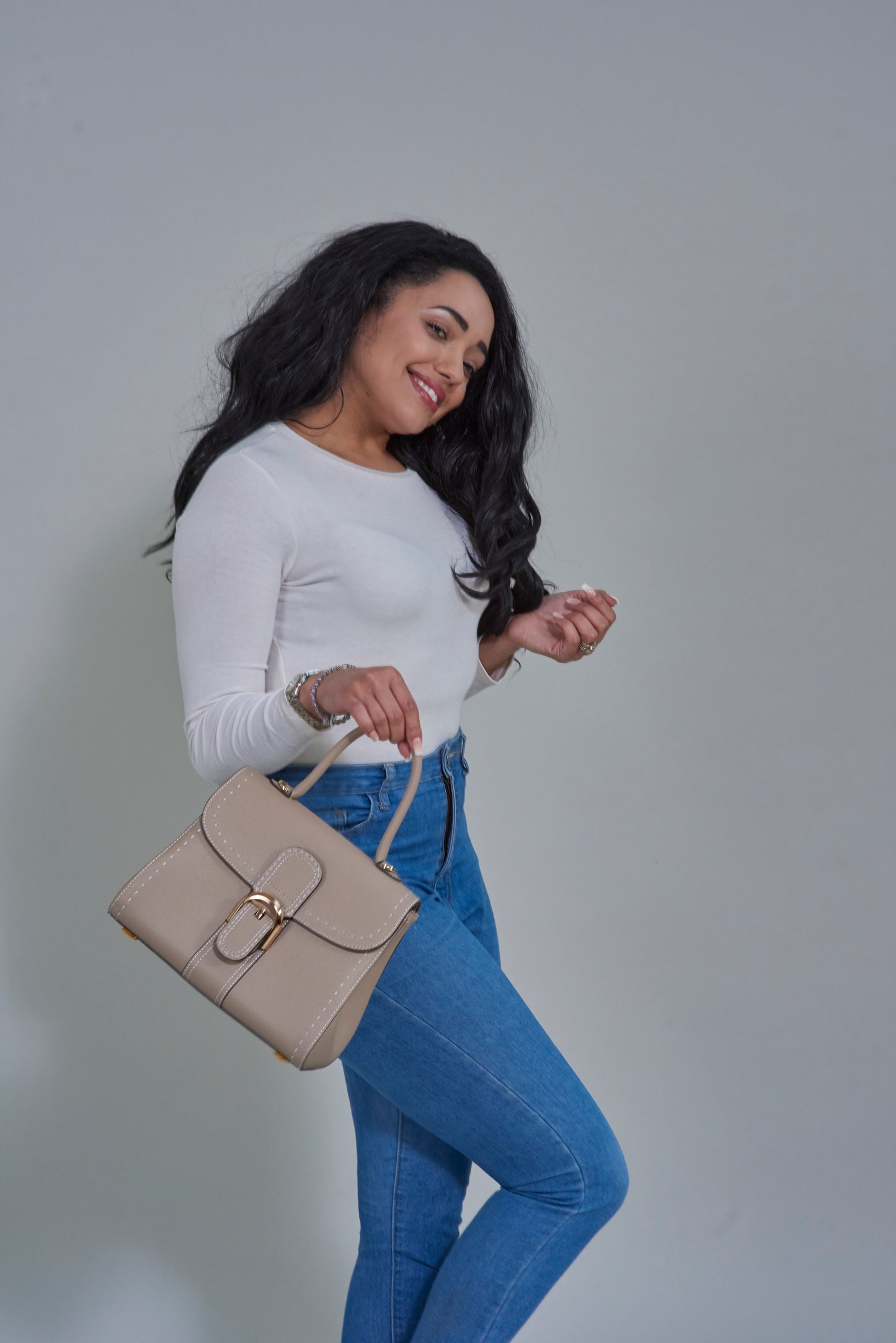 Skye Contrast Stitch Handbag
