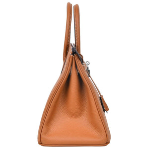 Erin Leather Padlock Handbag - Silver Hardware 30 cm