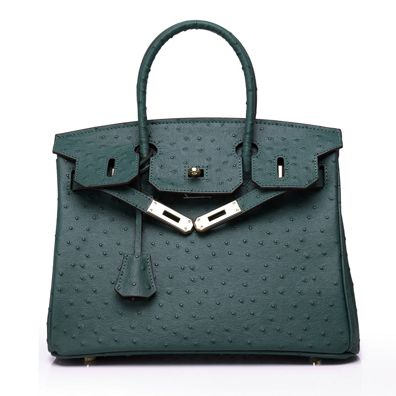 Erin Ostrich Handbag - Gold 25cm, 30cm & 35cm