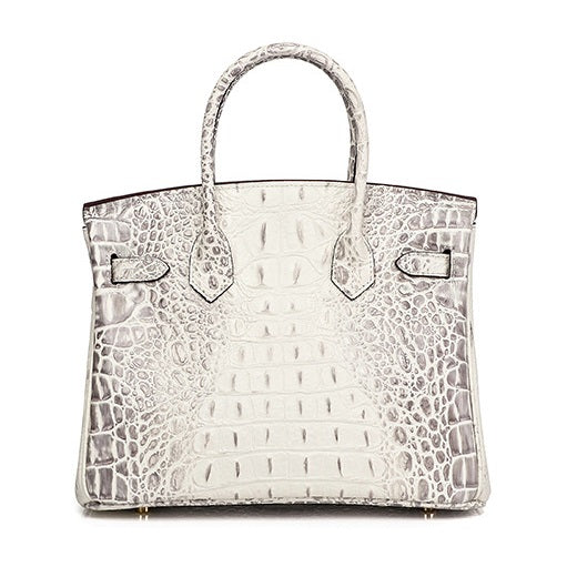 Haden Dual Tone Croc Embossed Leather Handbag - Gold 30 cm & 35 cm