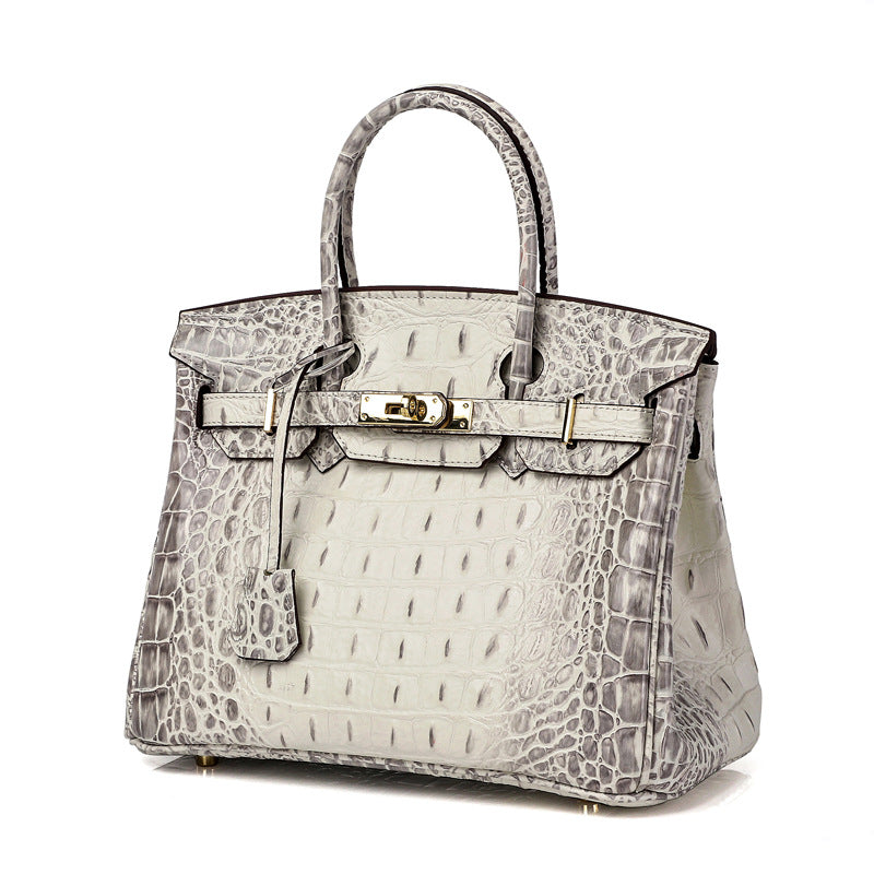 Haden Dual Tone Croc Embossed Leather Handbag - Gold 30 cm & 35 cm