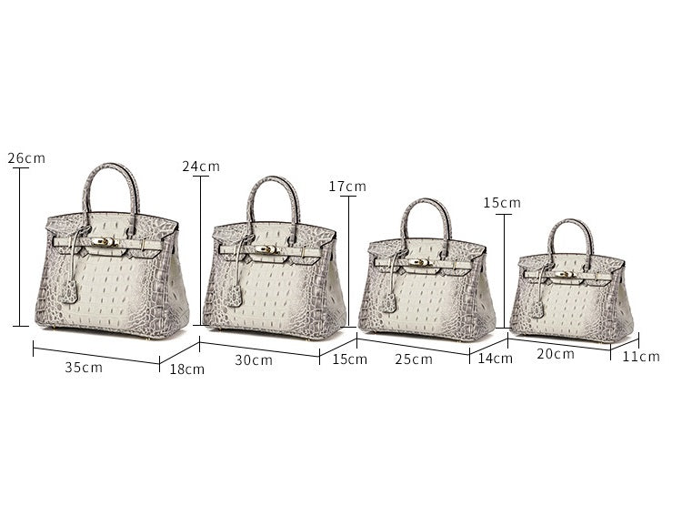 Haden Dual Tone Croc Embossed Leather Handbag - Gold 30 cm & 35 cm