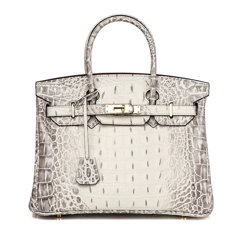 Haden Dual Tone Croc Embossed Leather Handbag - Gold 30 cm & 35 cm