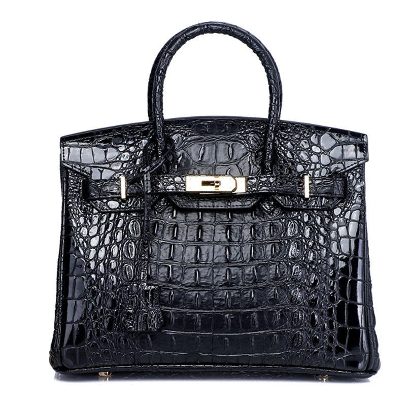 Haden Dual Tone Croc Embossed Leather Handbag - Gold 30 cm & 35 cm