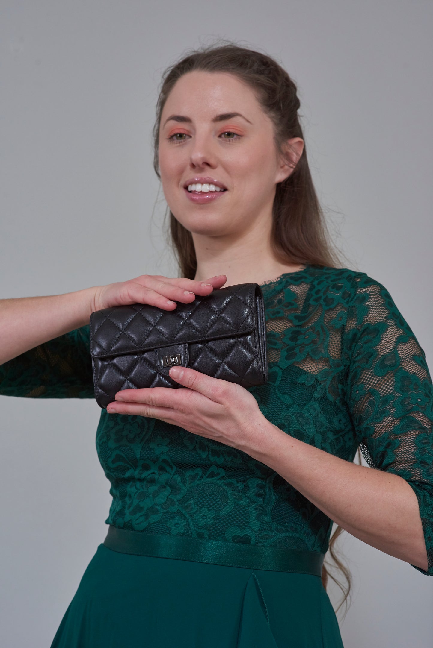 Celia Diamond Quilt Clutch