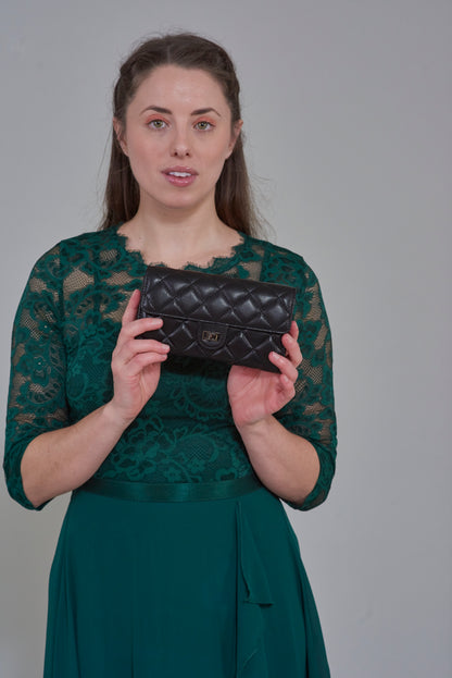 Celia Diamond Quilt Clutch