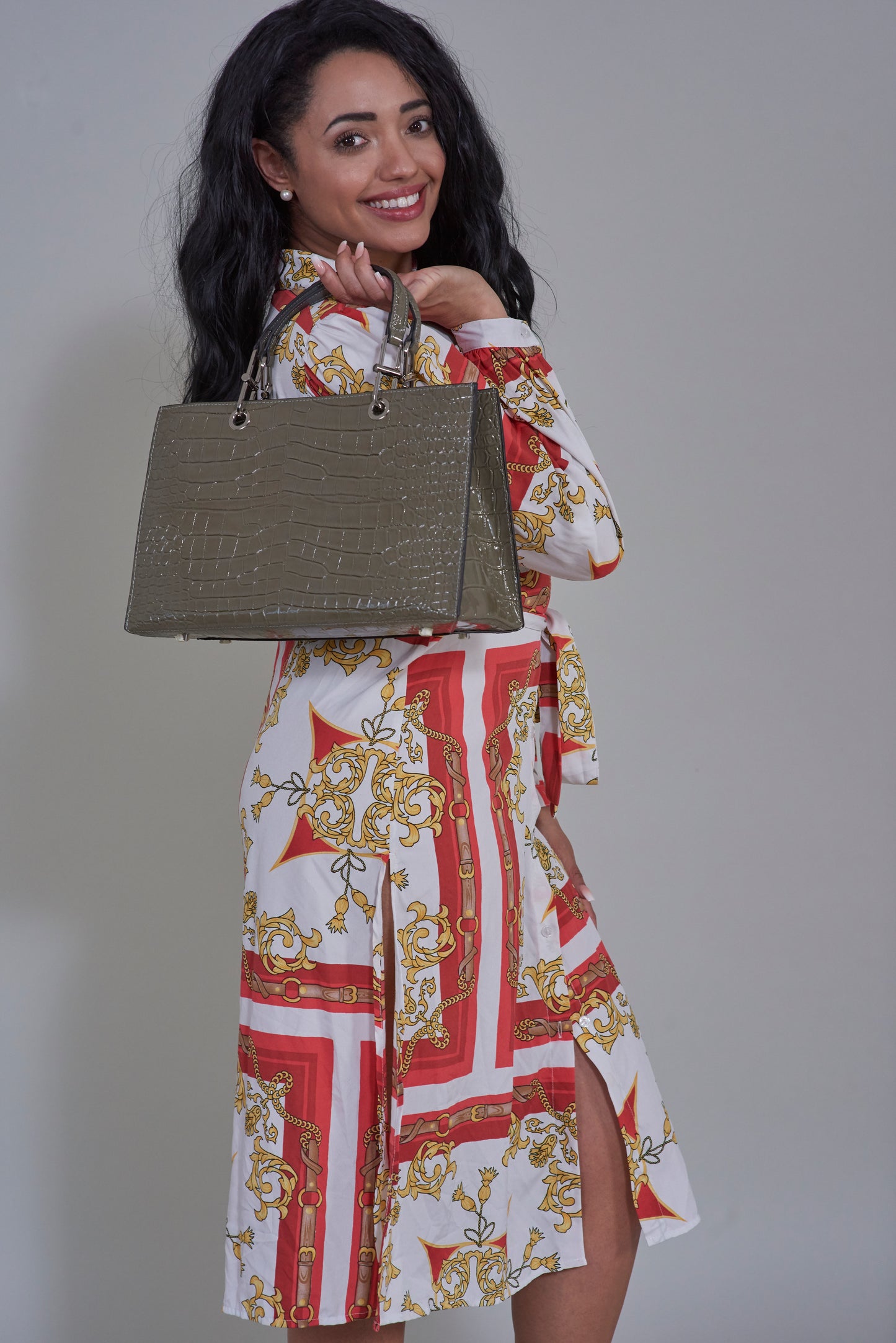 Isabelle Croc Zip Handbag