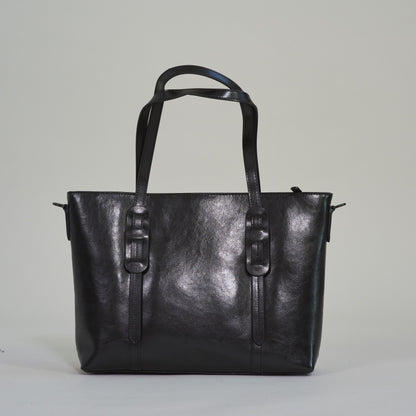 Sienna Leather Clasp Tote