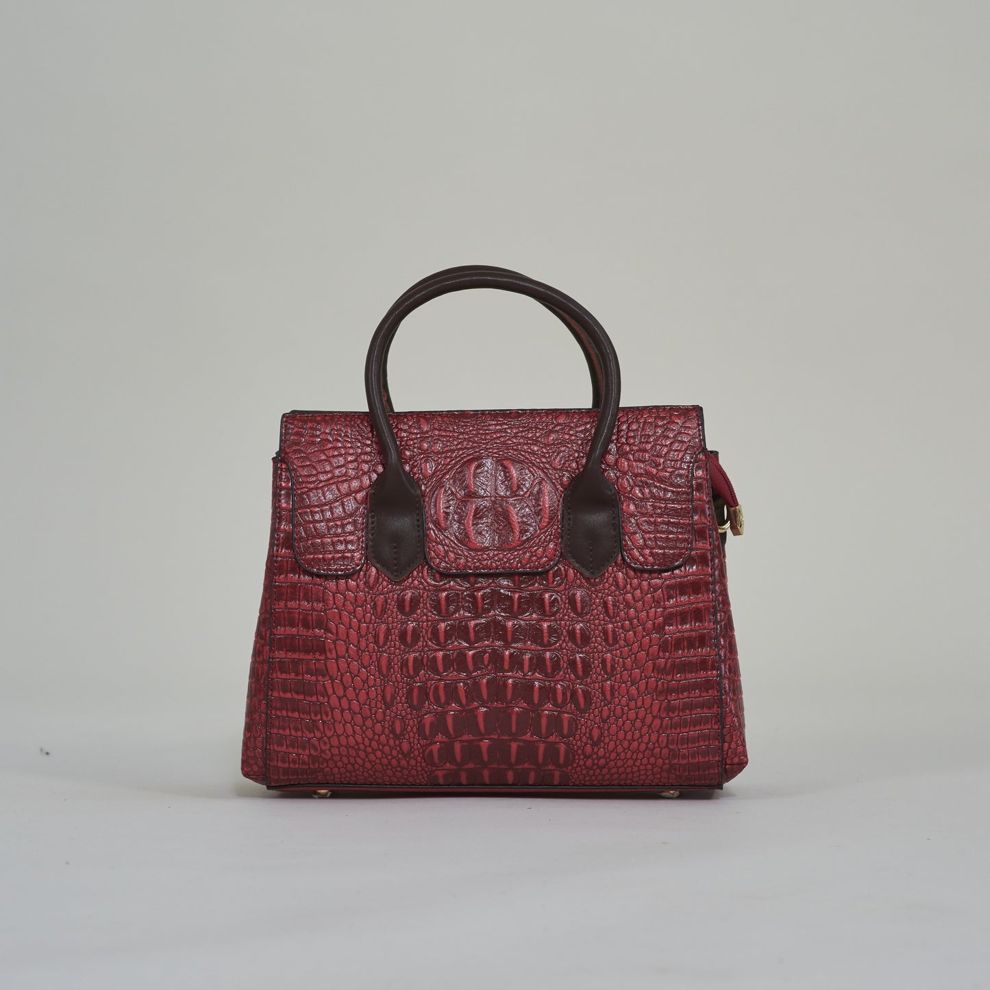 Ruby Croc Dual-Toned Handbag