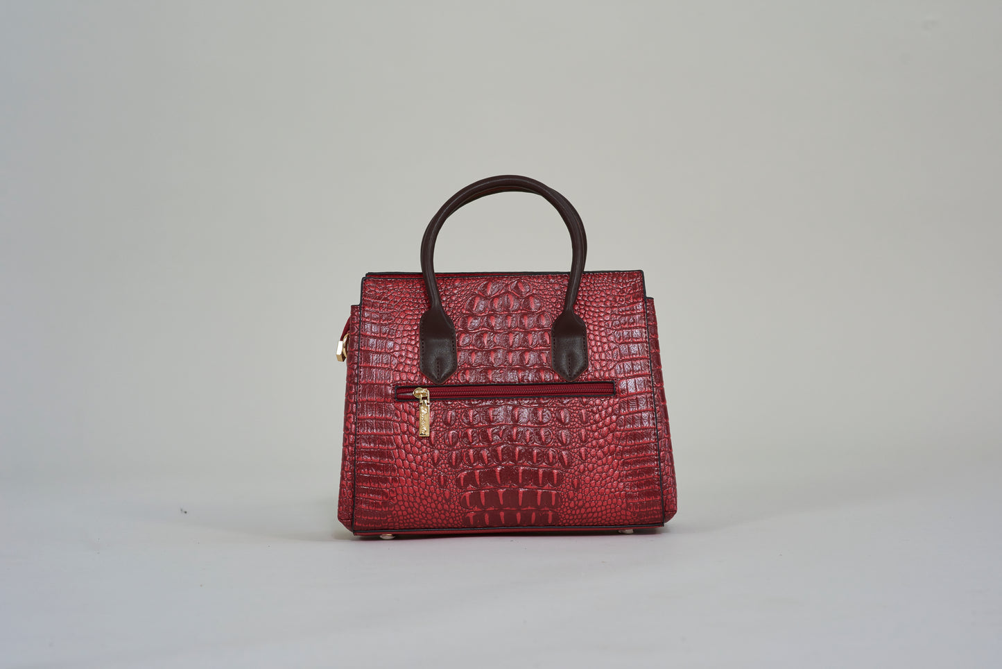 Ruby Croc Dual-Toned Handbag