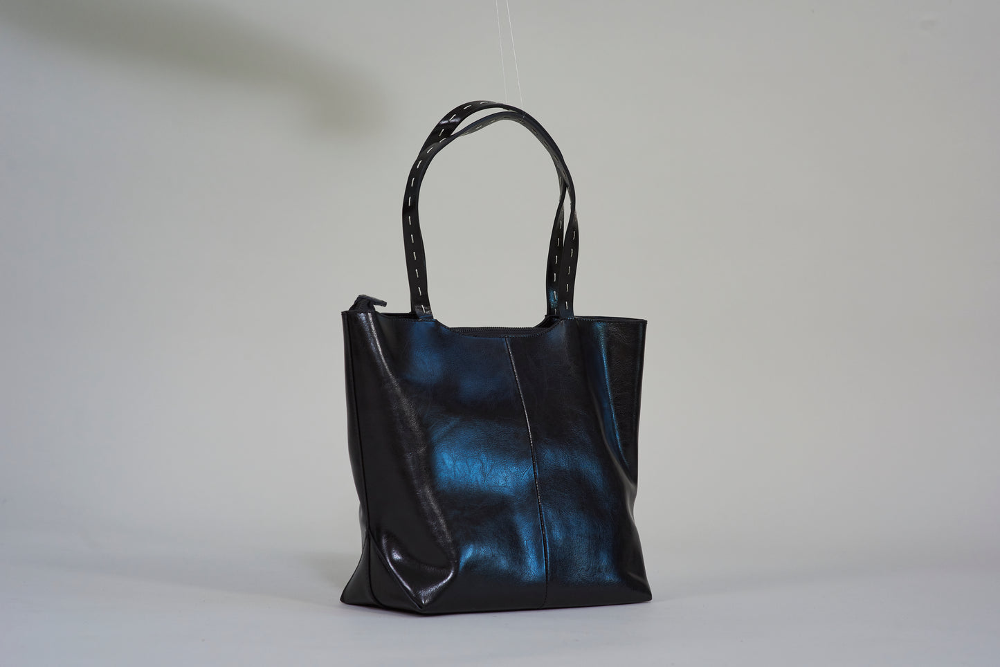 Kira White Stitch Tote Bag