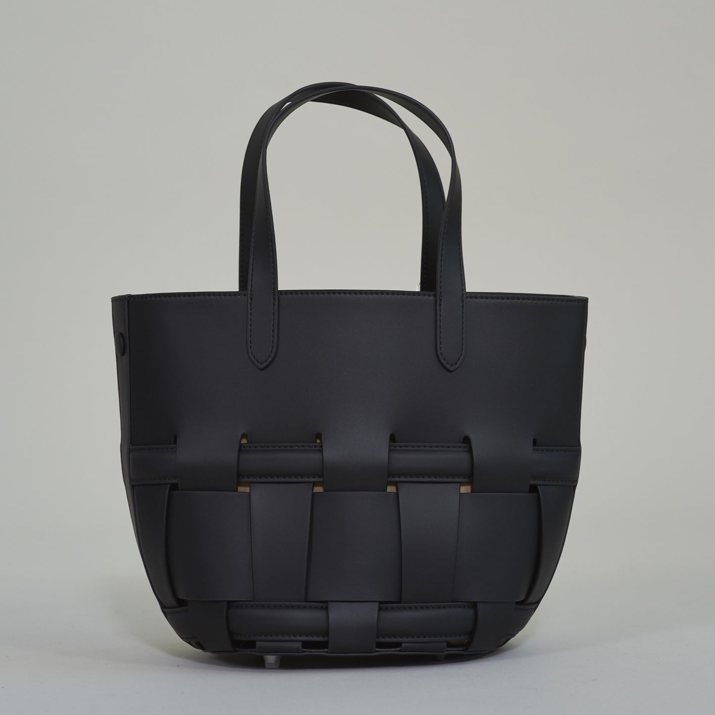 Evie Cross-Stitch Leather Bucket Bag