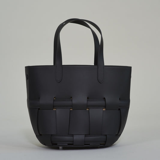 Evie Cross-Stitch Leather Bucket Bag