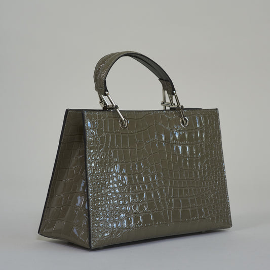 Isabelle Croc Zip Handbag
