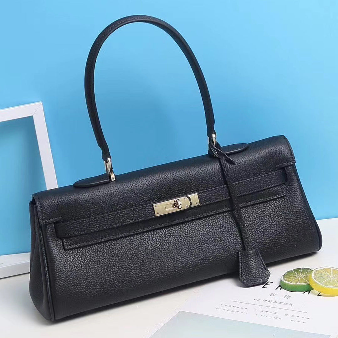 Ava Leather Barrel Handbag
