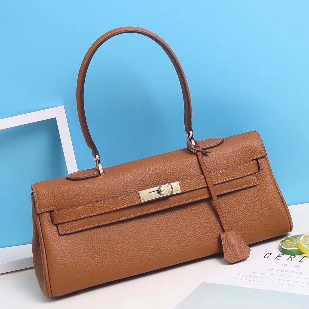 Ava Leather Barrel Handbag