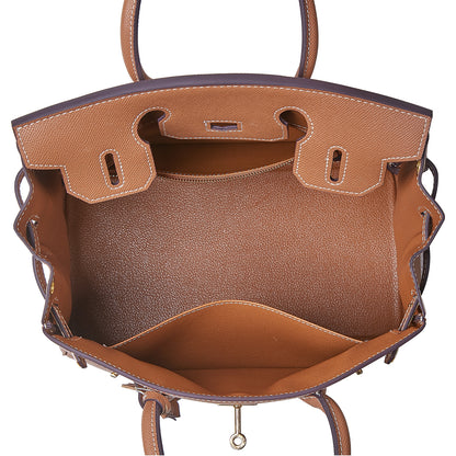 Erin Epsom Handbag - Gold 25cm & 30cm