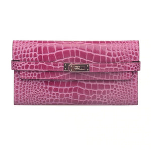 Adlynn Leather Wallet - Croc