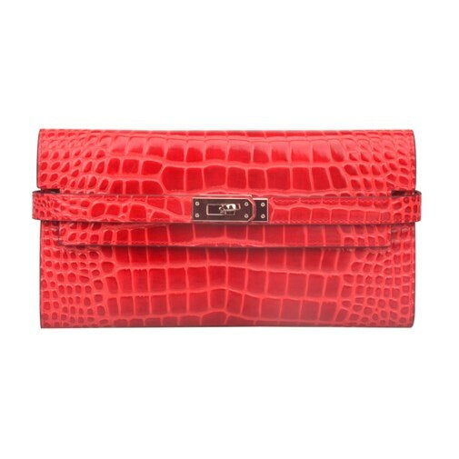 Adlynn Leather Wallet - Croc