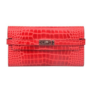 Adlynn Leather Wallet - Croc