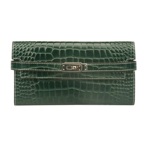 Adlynn Leather Wallet - Croc