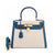 Ashley Canvas & Leather Padlock  Handbag - Gold Hardware 28cm