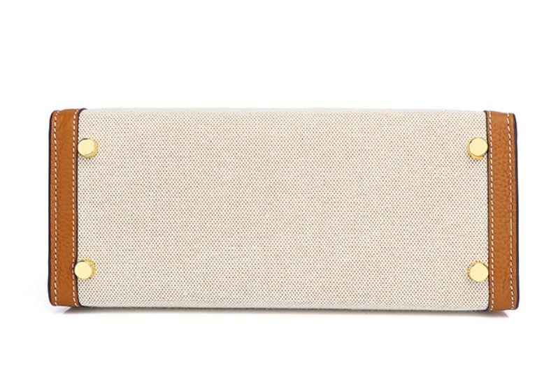 Ashley Canvas & Leather Padlock  Handbag - Gold Hardware 28cm