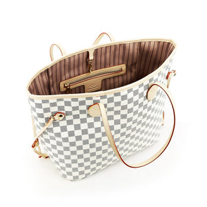 Crissy Checkered Totes with Wristlet Pochette