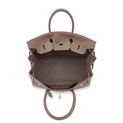 Erin Leather Padlock Handbag - Gold Hardware 35 cm