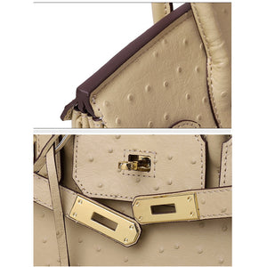 Erin Ostrich Handbag - Gold 25cm, 30cm & 35cm