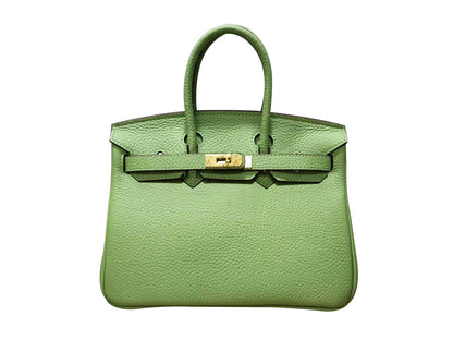 Erin Leather Padlock Handbag - Gold Hardware 25 cm