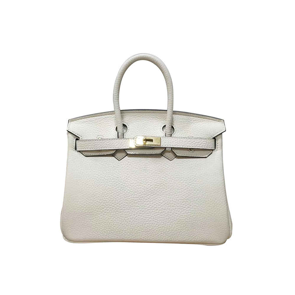 Erin Leather Padlock Handbag - Gold Hardware 25 cm