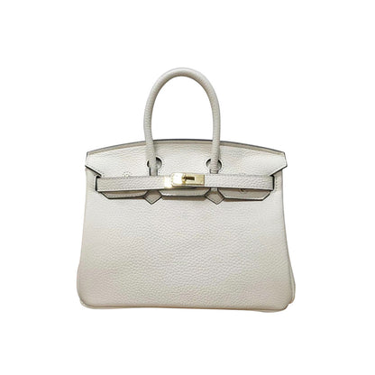 Erin Leather Padlock Handbag - Gold Hardware 25 cm