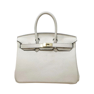 Erin Leather Padlock Handbag - Gold Hardware 30 cm