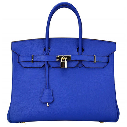 Erin Leather Padlock Handbag - Gold Hardware 30 cm