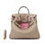 Erin Leather Padlock Handbag - Pink Interior - 30 cm