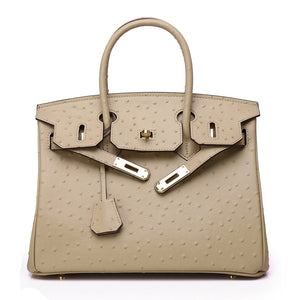 Erin Ostrich Handbag - Gold 25cm, 30cm & 35cm