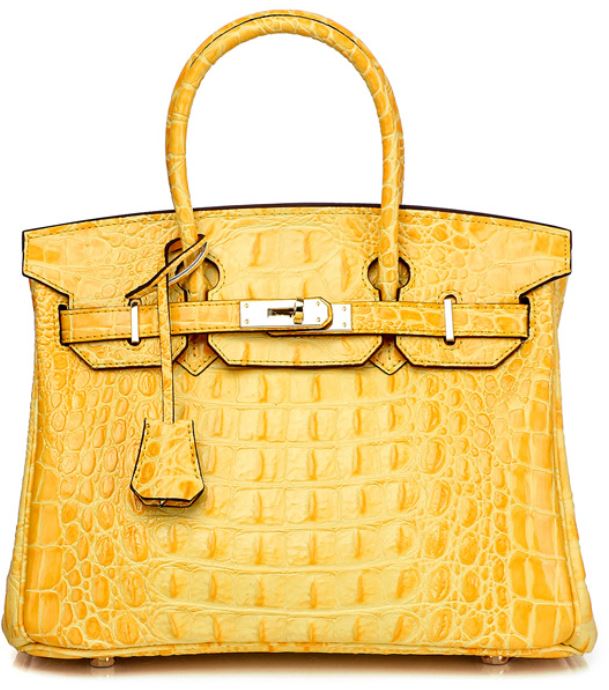 Haden Small Croc Leather Handbag - Silver Hardware 22cm