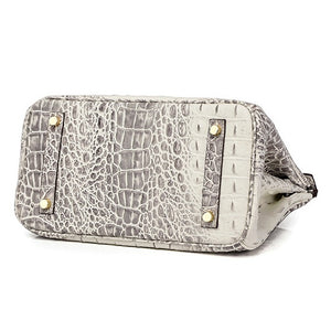 Haden Dual Tone Croc Embossed Leather Handbag - Gold 30 cm & 35 cm