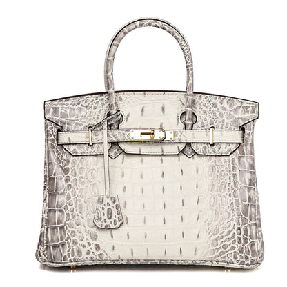 Haden Dual Tone Croc Embossed Leather Handbag - Gold 30 cm & 35 cm