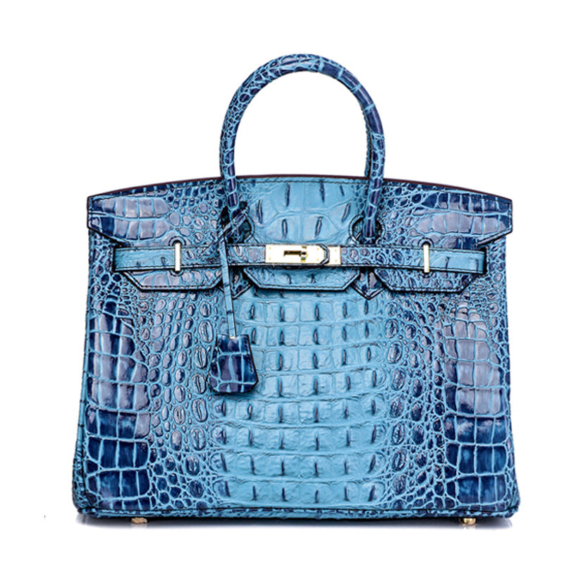 Haden Dual Tone Croc Embossed Leather Handbag - Gold 30 cm & 35 cm