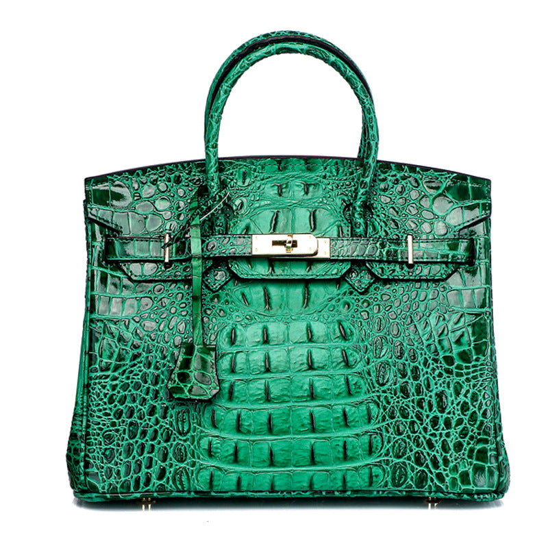Haden Dual Tone Croc Embossed Leather Handbag - Gold 30 cm & 35 cm