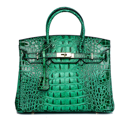 Haden Dual Tone Croc Embossed Leather Handbag - Gold 30 cm & 35 cm
