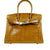 Haden Crocodile Embossed Leather Handbag - Gold 30 cm