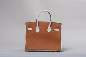 Erin Leather Padlock Handbag - Contrast Brown