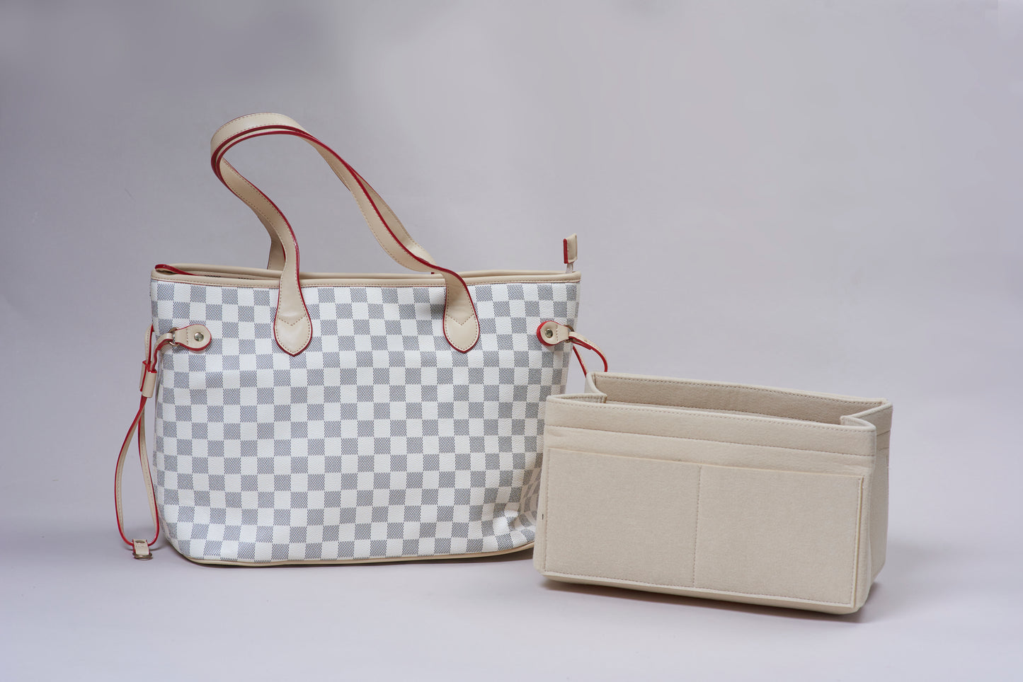 Crissy Checkered Totes with Wristlet Pochette