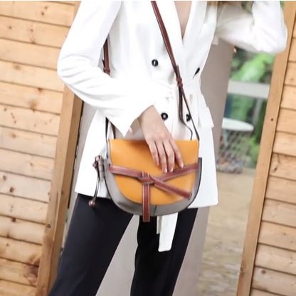 Nicole Half Moon Leather Saddle Bag