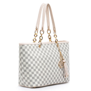 Lola Benson Starr Signature Logo / Damier Monogram Tote Bag